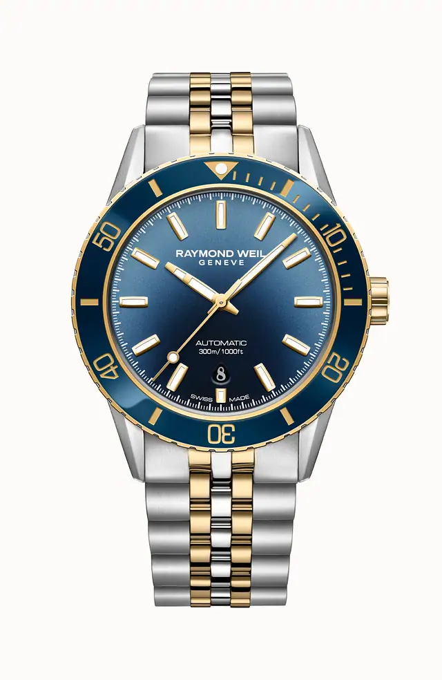 Raymond Weil Freelancer Diver Men's Two-Tone Gradient Blue Dial Automatic Watch, 42 mm 2775-SP3-50051