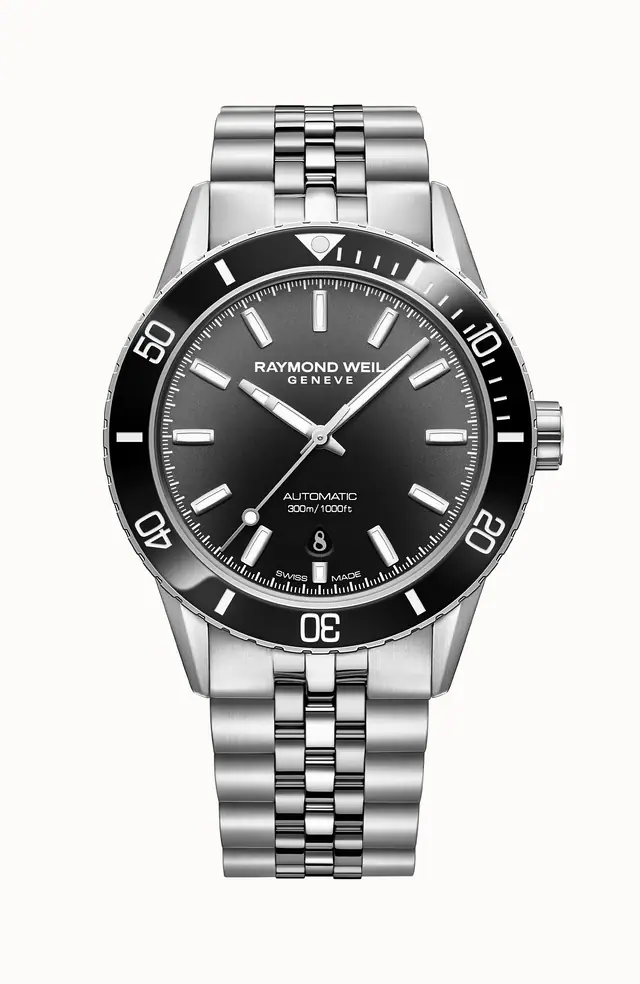 Raymond Weil Freelancer Diver Men's Stainless Steel Gradient Black Dial Automatic Watch, 42 mm 2775-ST1-20051