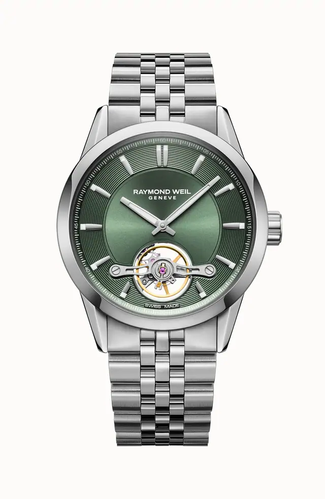 Raymond Weil Freelancer Calibre RW1212 Men's Automatic Green Steel Watch, 42 mm 2781-ST-52051