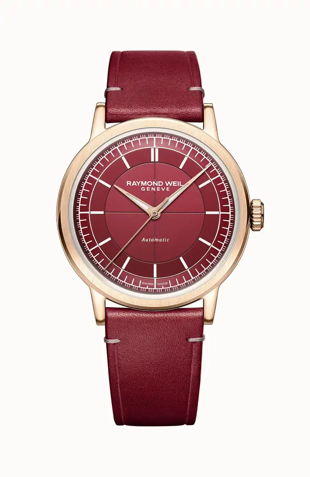 Raymond Weil Millesime Automatic Central Seconds Red Grape Dial Watch, 39 mm 2925-PC5-45001