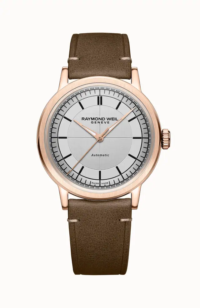 Raymond Weil Millesime Men's Automatic Brown Leather Strap Watch, 39 mm 2925-PC5-65001