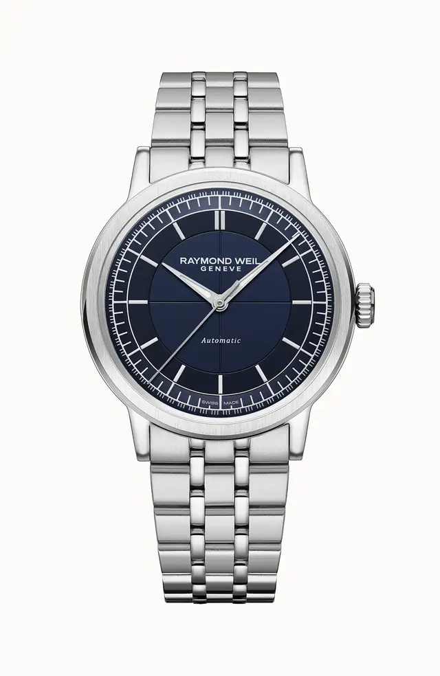 Raymond Weil Millesime Men's Automatic Blue Sector Dial Bracelet Watch, 39mm 2925-ST-50001