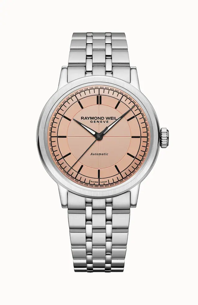 Raymond Weil Millesime Men's Automatic Salmon Sector Dial Bracelet Watch, 39mm 2925-ST-80001