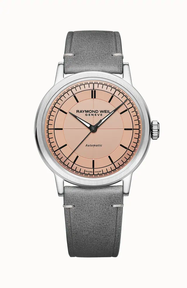 Raymond Weil Millesime Men's Automatic Grey Leather Strap Watch, 39 mm 2925-STC-80001