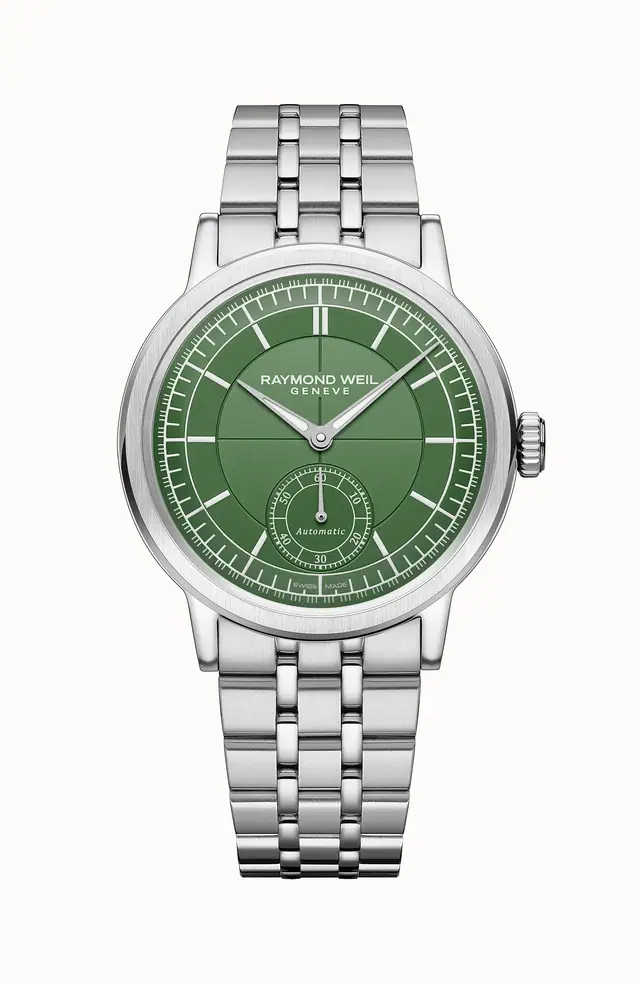Raymond Weil Millesime Men's Automatic Small Seconds Watch, 39 mm, 39 mm, green dial 2930-ST-52001