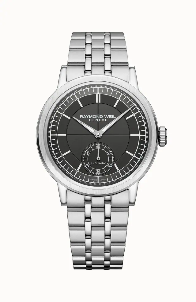 Raymond Weil Millesime Men's Automatic Small Seconds Anthracite Sector Dial Bracelet Watch, 39 mm 2930-ST-60001
