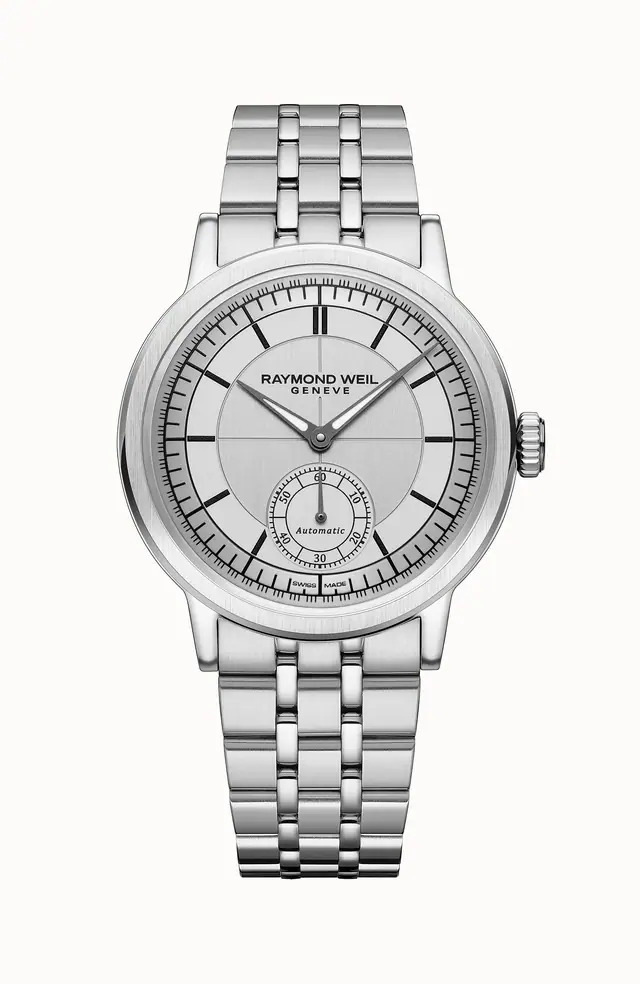 Raymond Weil Millesime Men's Automatic Small Seconds Silver Sector Dial Bracelet Watch, 39 mm 2930-ST-65001
