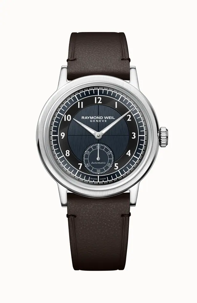 Raymond Weil Millesime Men's Automatic Small Seconds Tuxedo Midnight Blue and Black Dial Watch, 39 mm 2930-STC-05502