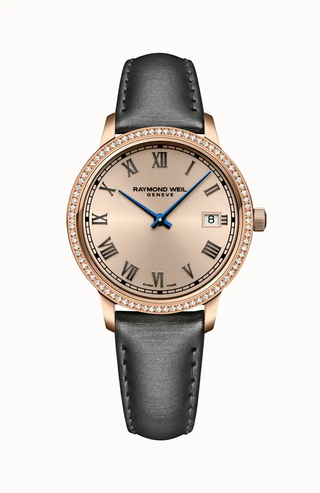Raymond Weil Toccata Ladies 80 Diamonds Grey Satin Quartz Watch, 34 mm 5385-C5S-00859