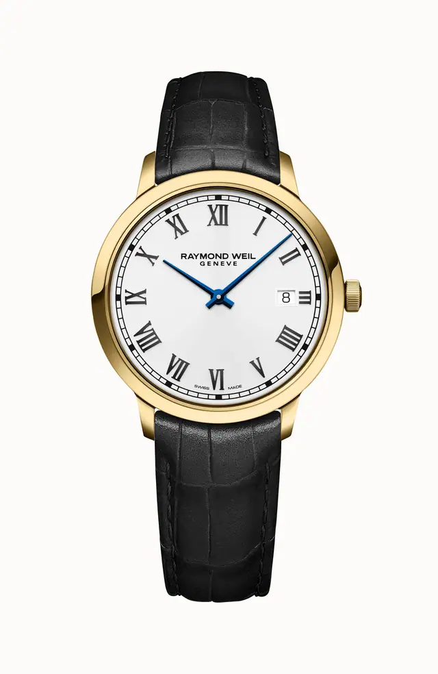 Raymond Weil Toccata Men's Classic Gold PVD Leather Quartz Watch, 39 mm 5485-PC-00359