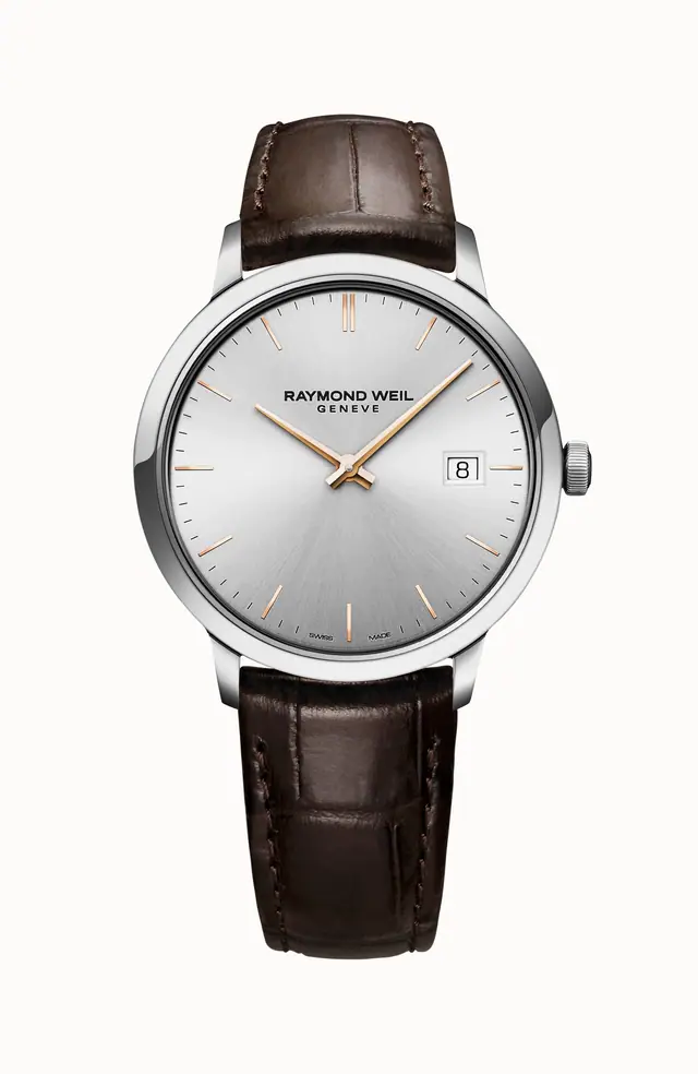 Raymond Weil Toccata Men's Classic Brown Leather Strap Quartz Watch, 39mm 5485-SL5-65001