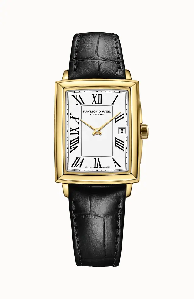 Raymond Weil Toccata Ladies Gold Quartz Leather Watch, 22 x 28 mm 5925-PC-00300