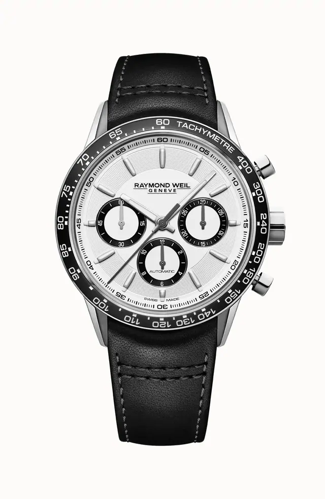 Raymond Weil Freelancer Men's Automatic Chronograph Black Leather Watch, 43 mm 7741-SC1-30021