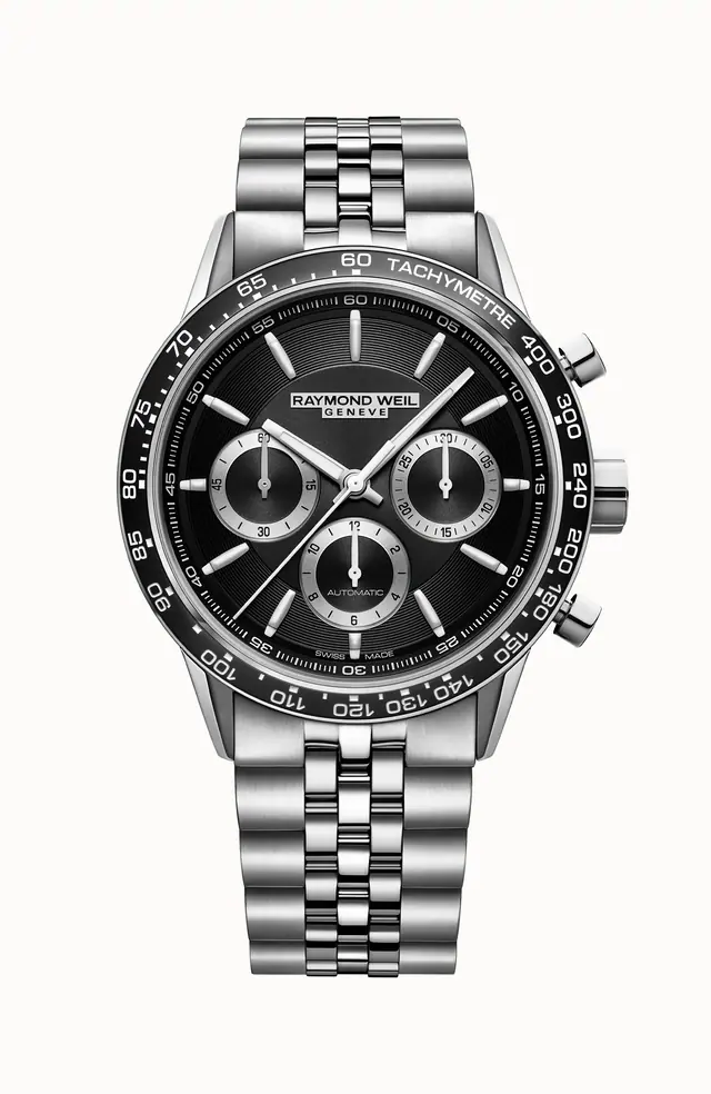 Raymond Weil Freelancer Men's Automatic Chronograph Bracelet Watch, 43 mm, 43 mm, black dial 7741-ST1-20021