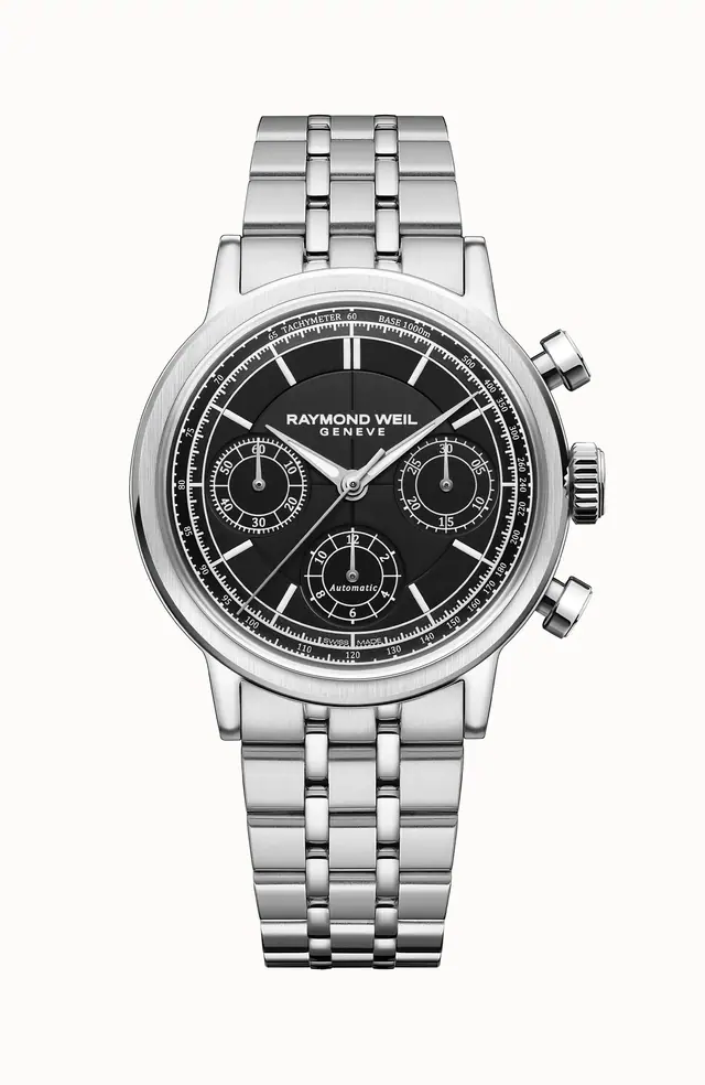 Raymond Weil Millesime Automatic Chronograph Black Dial Watch, 39 mm, 39 mm, black dial 7765-ST-20001