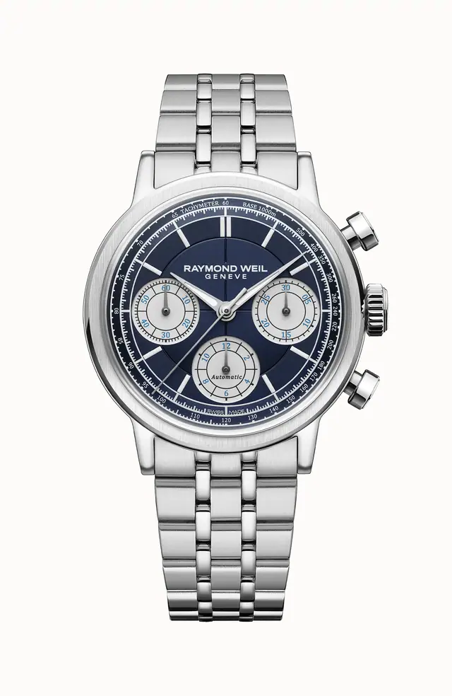 Raymond Weil Millesime Automatic Chronograph Midnight Blue Dial Watch, 39 mm, 39 mm, blue dial 7765-ST-50651