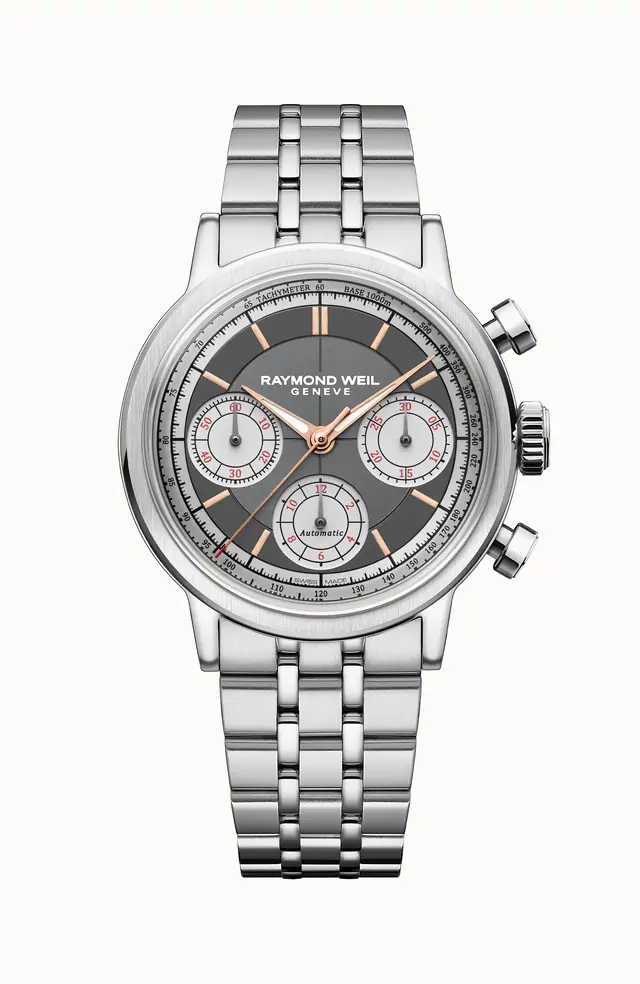 Raymond Weil Millesime Automatic Tri-Compax Chronograph Anthracite Sector Dial Watch, 39 mm 7765-ST-60651