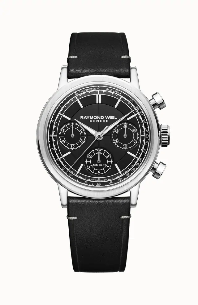 Raymond Weil Millesime Automatic Chronograph Black Dial Watch, 39 mm, 39 mm, black dial 7765-STC-20001