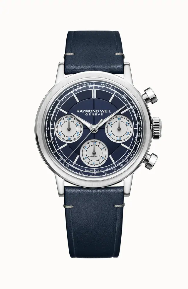 Raymond Weil Millesime Automatic Chronograph Midnight Blue Dial Watch, 39 mm, 39 mm, blue dial 7765-STC-50651