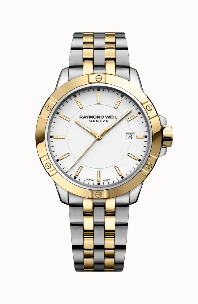 Raymond Weil Tango Classic Men's Quartz Two-Tone Bracelet Watch, 41mm, 41 mm, white dial 8160-STP-30041