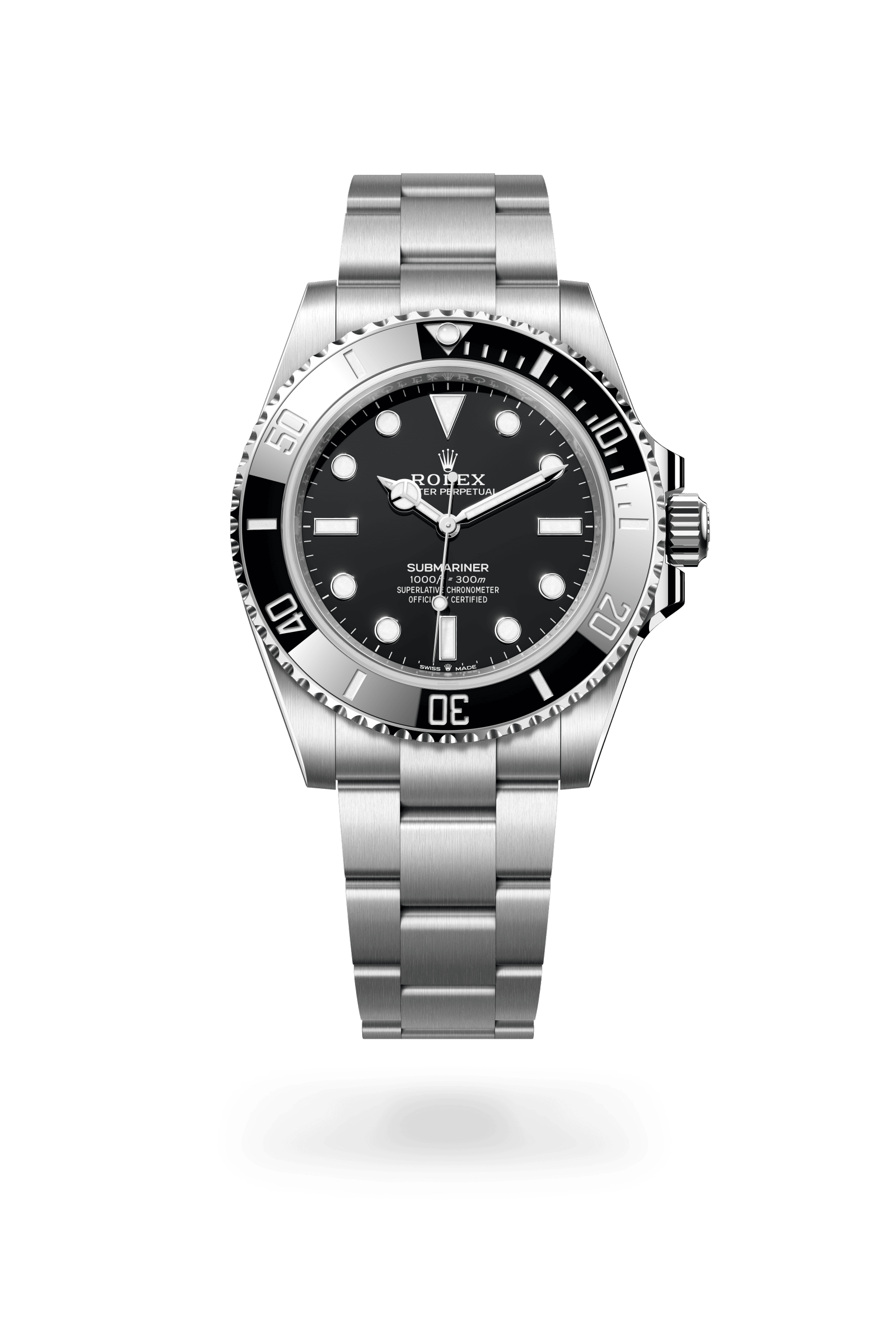 Rolex Oyster Perpetual Submariner, 41 mm, Oystersteel, Oystersteel, monobloc middle case, screw-down case back, Black dial 124060-0001