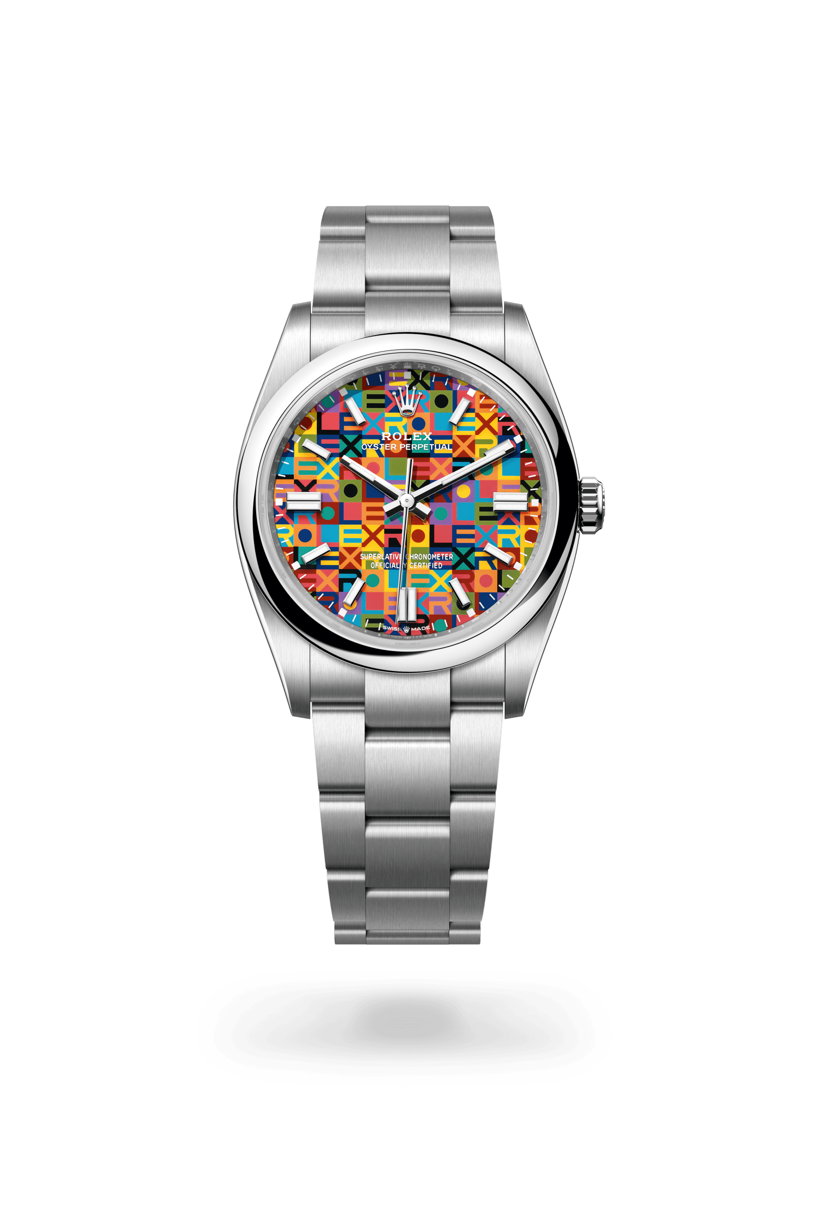 Rolex Oyster Perpetual 36, Oystersteel, Multicoloured with Jubilee motif (no fewer than ten colours) dial 126000-0016