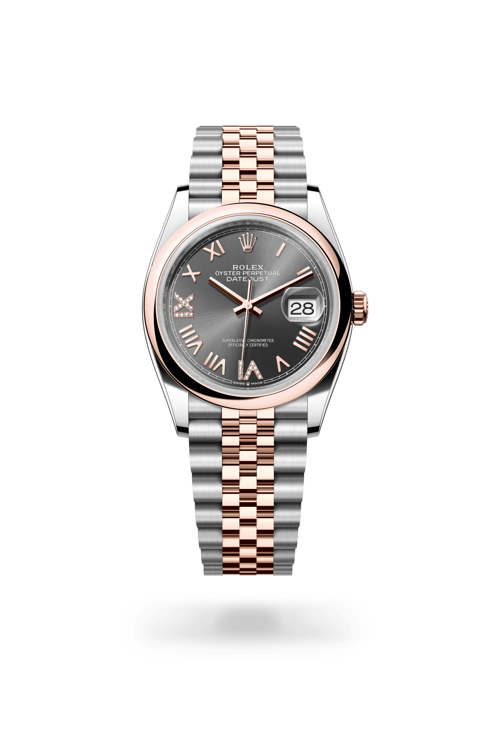 Rolex Datejust 36 Oyster, 36 mm, Oystersteel and Everose gold, Everose Rolesor, Slate dial 126201-0047