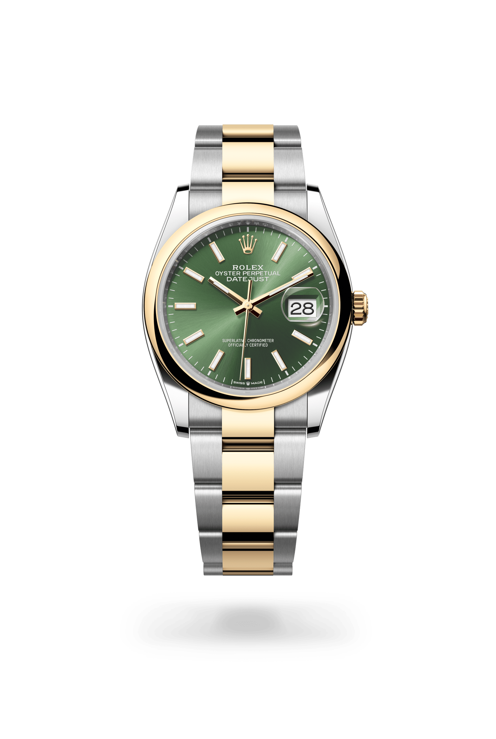 Rolex Datejust 36 Oyster, 36 mm, Oystersteel and yellow gold, Yellow Rolesor, Olive green dial 126203-0058