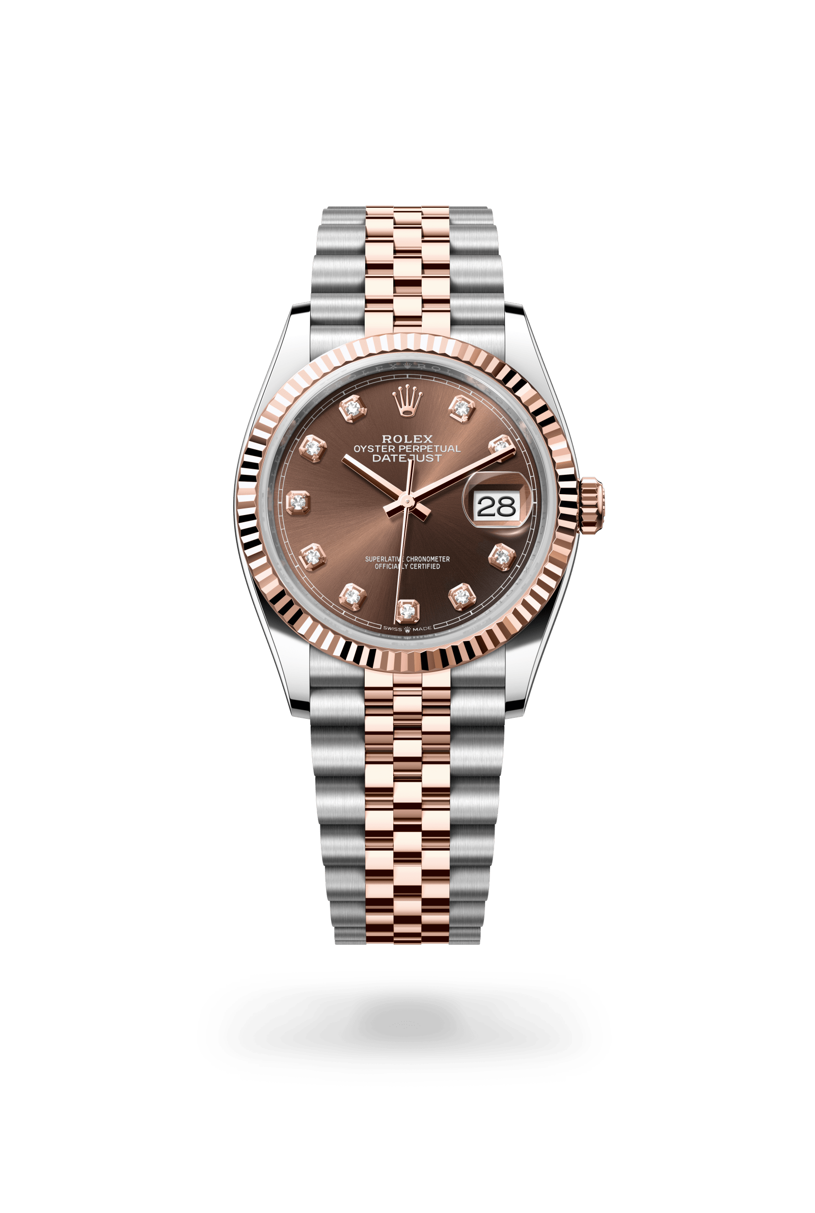 Rolex Datejust 36 Oyster, 36 mm, Oystersteel and Everose gold, Everose Rolesor, Chocolate dial 126231-0053