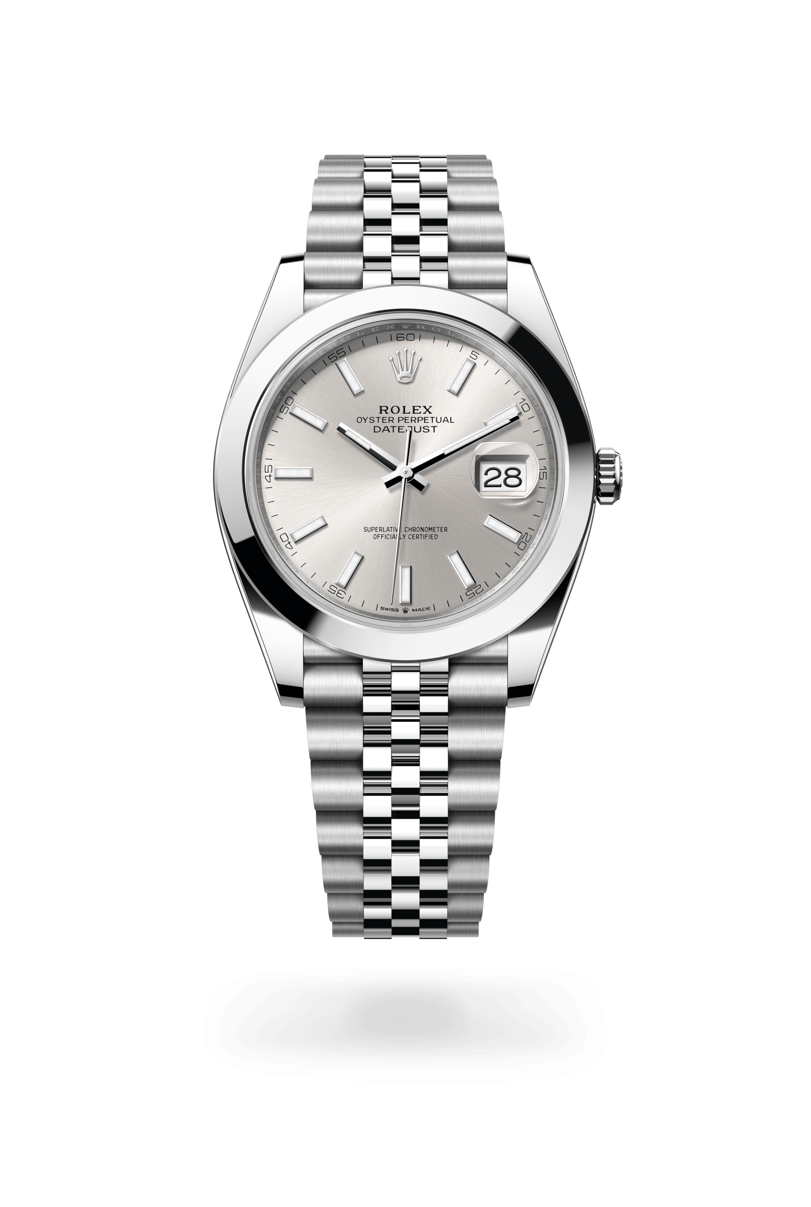 Rolex Datejust 41 Oyster, 41 mm, Oystersteel, Oystersteel, Silver dial 126300-0004