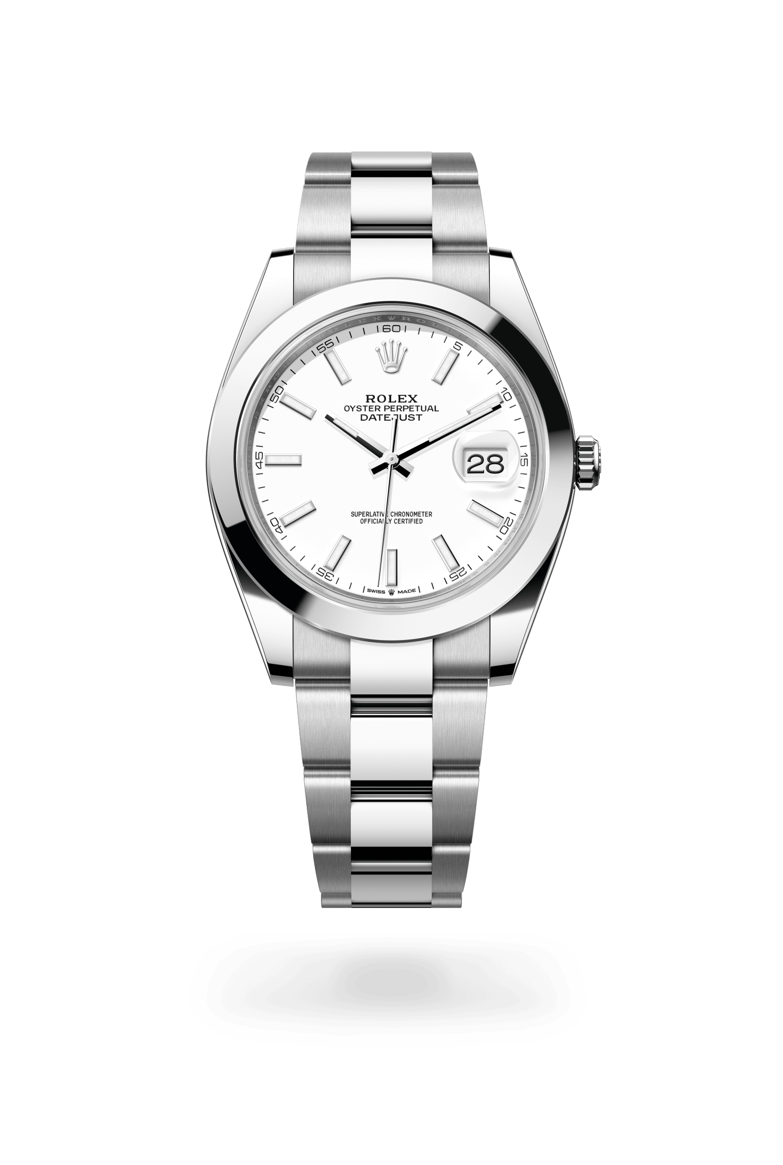 Rolex Datejust 41 Oyster, 41 mm, Oystersteel, Oystersteel, White lacquer dial 126300-0005