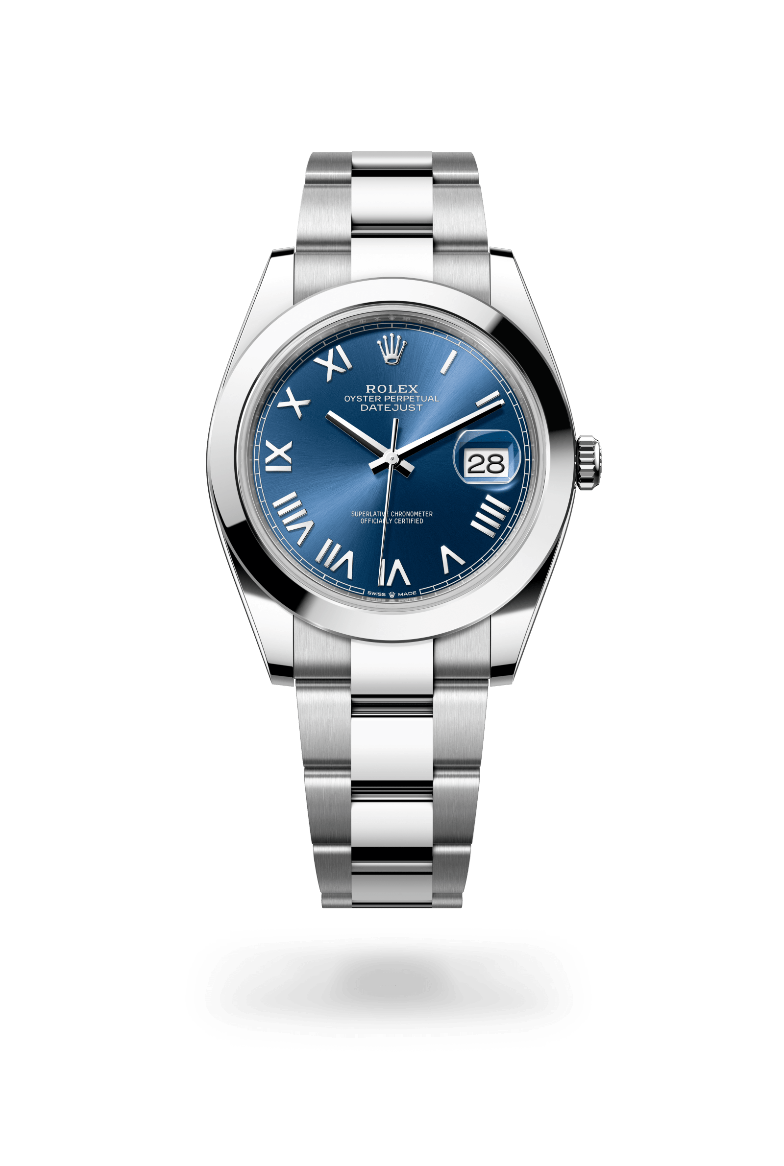 Rolex Datejust 41 Oyster, 41 mm, Oystersteel, Oystersteel, Bright blue dial 126300-0029