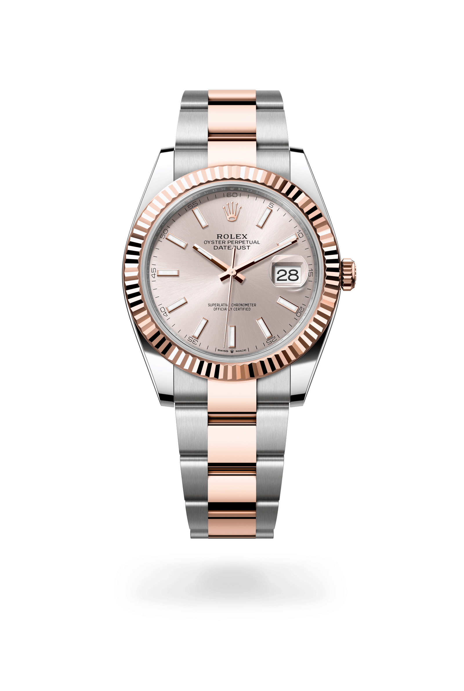 Rolex Datejust 41 Oyster, 41 mm, Oystersteel and Everose gold, Everose Rolesor, Sundust dial 126331-0009