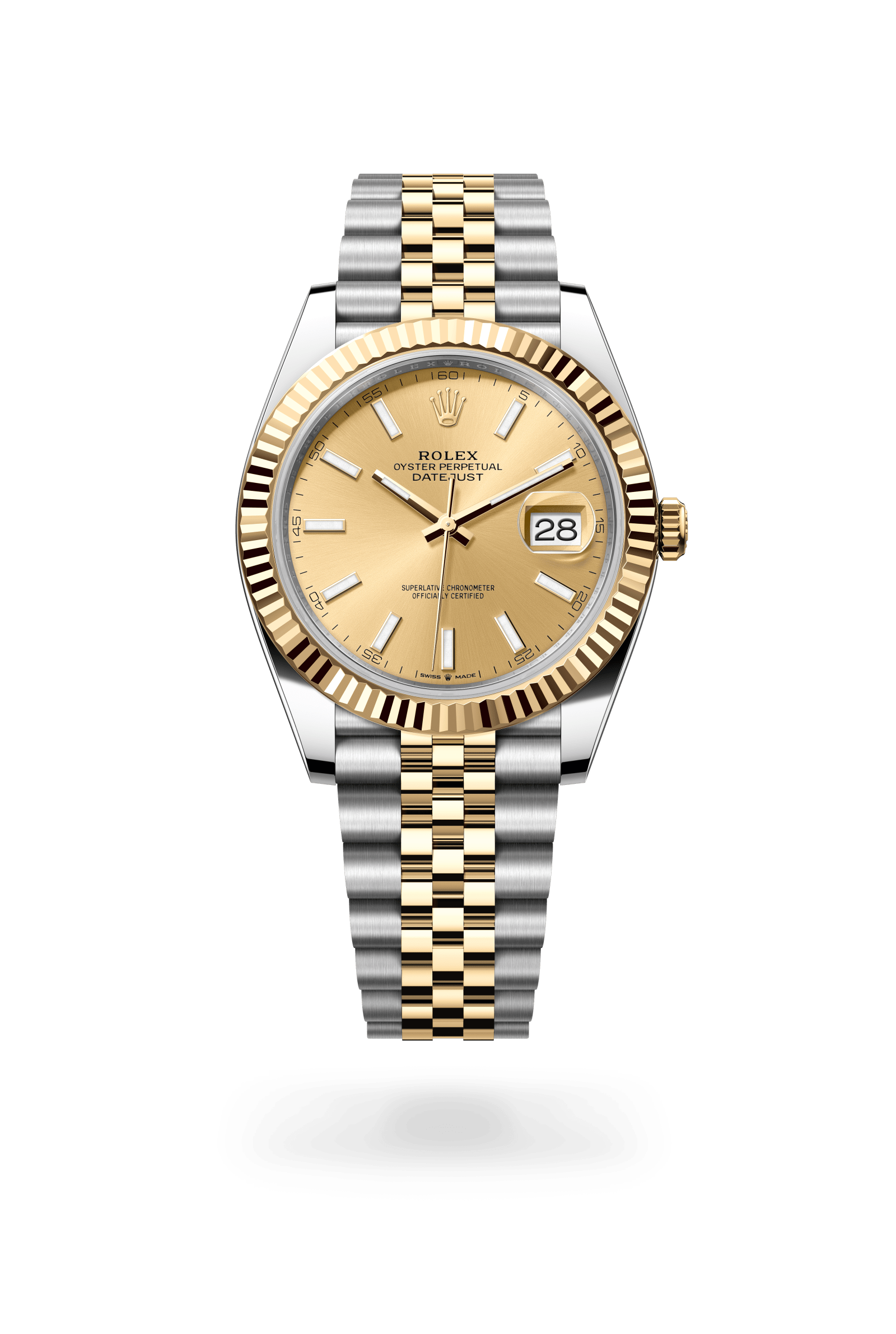 Rolex Datejust 41 Oyster, 41 mm, Oystersteel and yellow gold, Yellow Rolesor, Champagne-colour dial 126333-0010