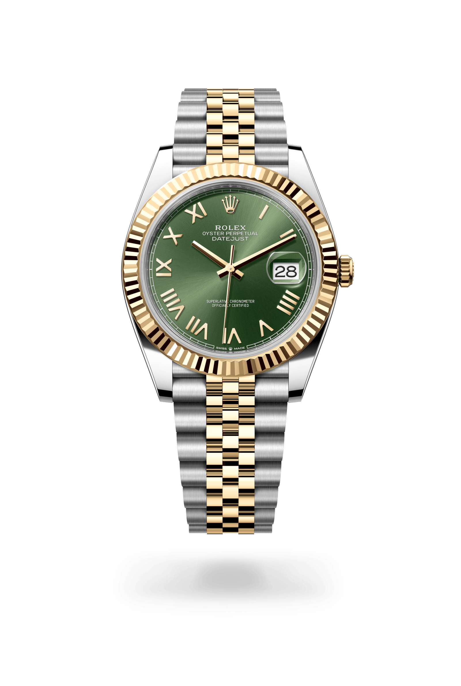 Rolex Datejust 41 Oyster, 41 mm, Oystersteel and yellow gold, Yellow Rolesor, Olive green dial 126333-0024