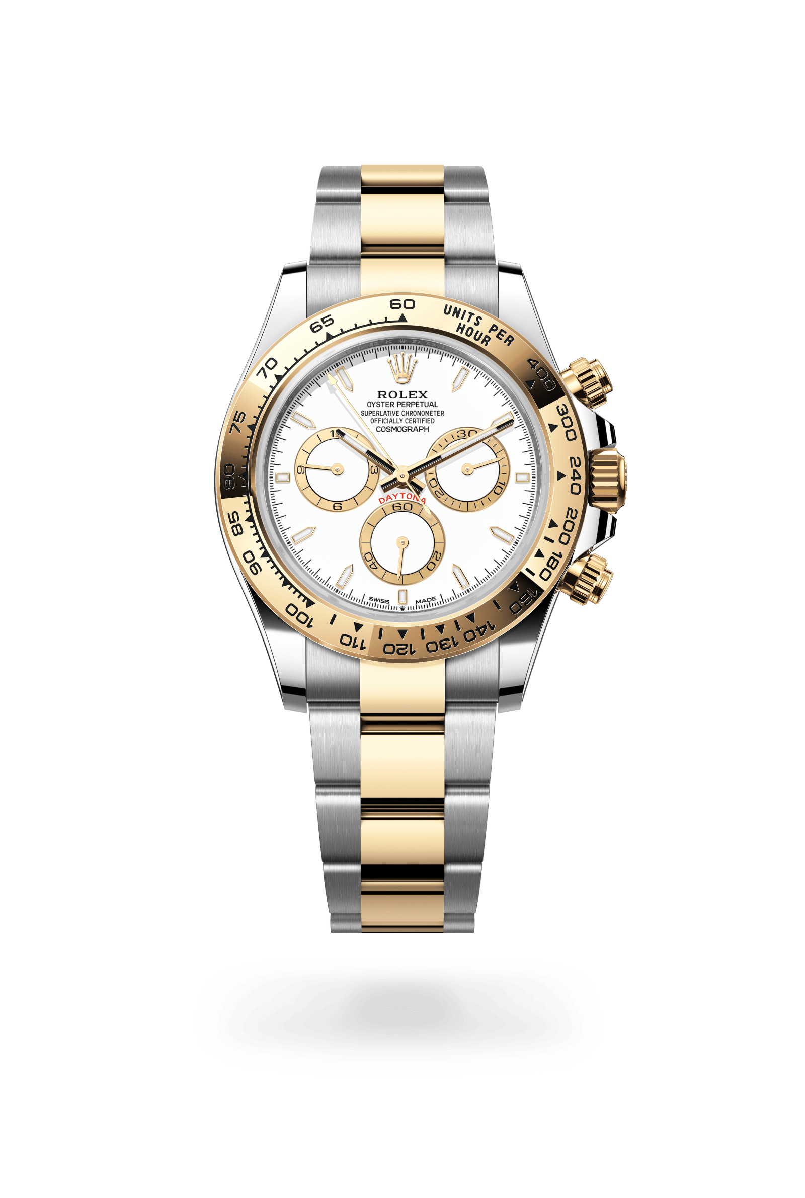 Rolex Cosmograph Daytona Oyster, 40 mm, Oystersteel and yellow gold, Yellow Rolesor, White with golden counter rings dial 126503-0001
