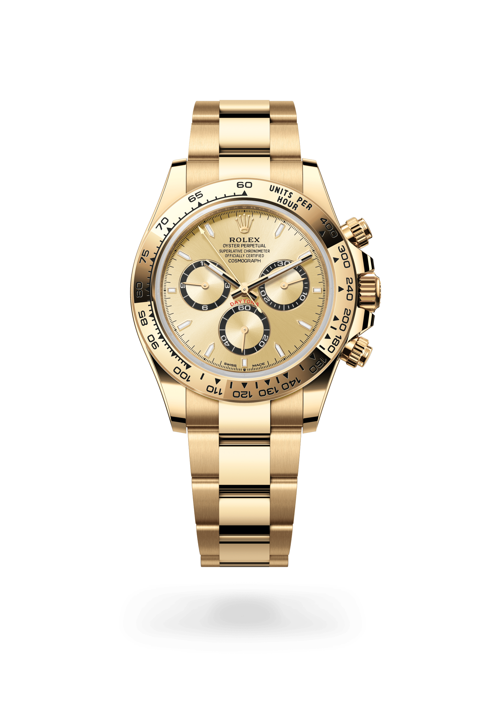 Rolex Cosmograph Daytona Oyster, 40 mm, yellow gold, 18 kt yellow gold, Golden dial 126508-0005