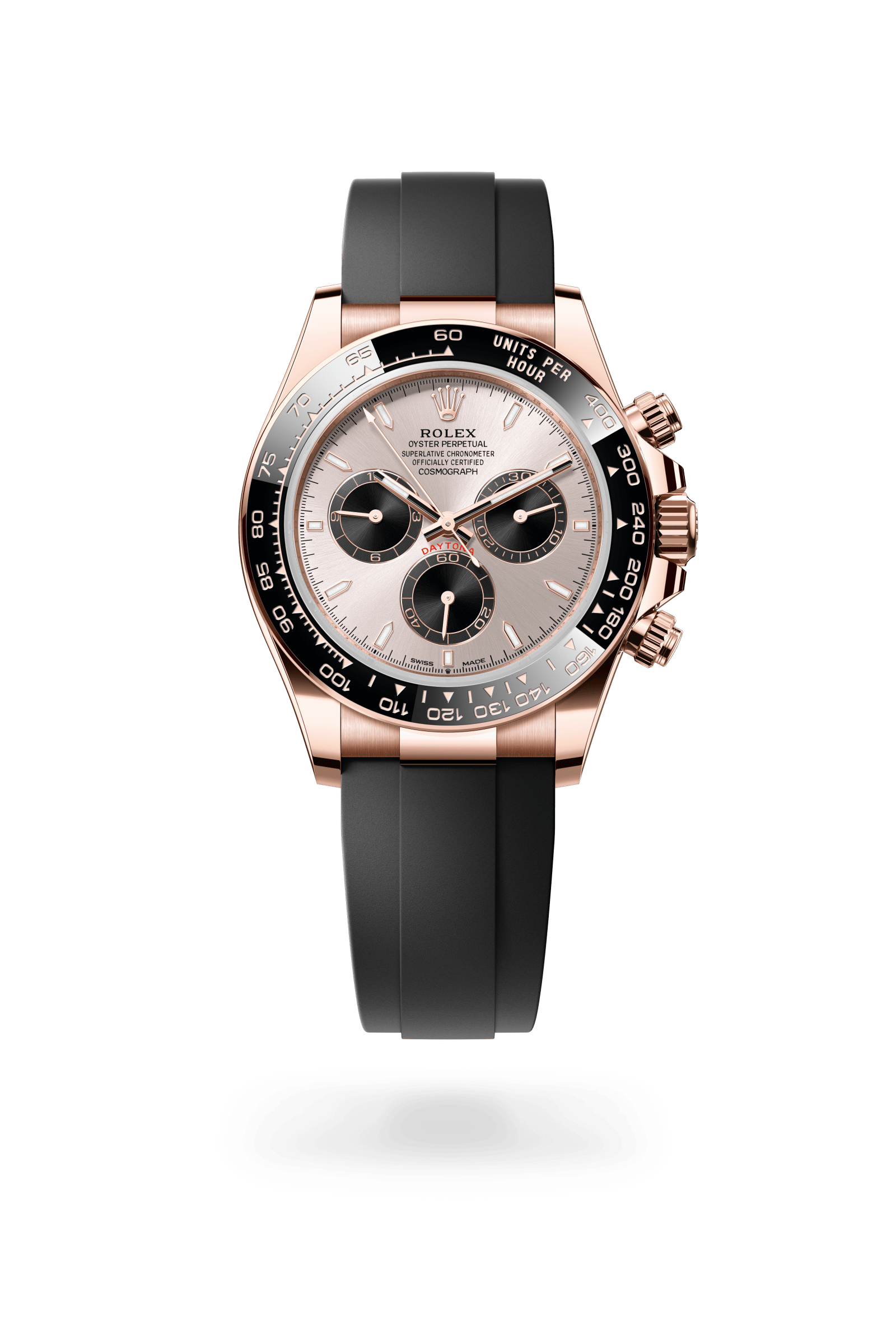 Rolex Cosmograph Daytona Oyster, 40 mm, Everose gold, 18 kt Everose gold, Sundust and bright black dial 126515LN-0006