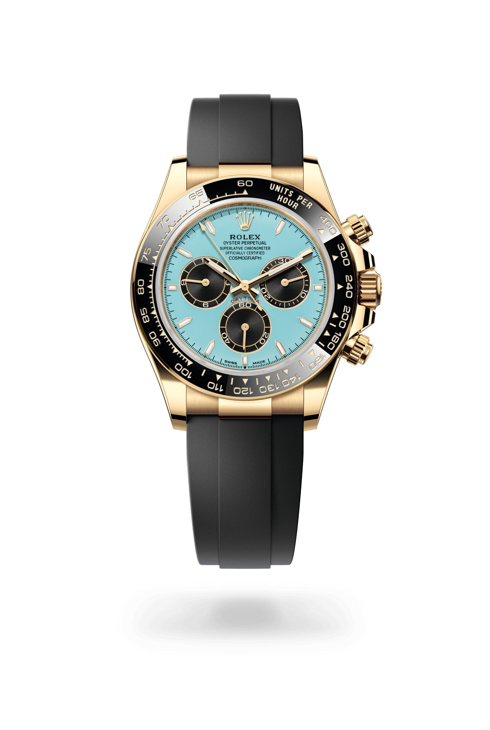 Rolex Cosmograph Daytona Oyster, 40 mm, yellow gold, 18 kt yellow gold, Turquoise blue and black dial 126518LN-0014