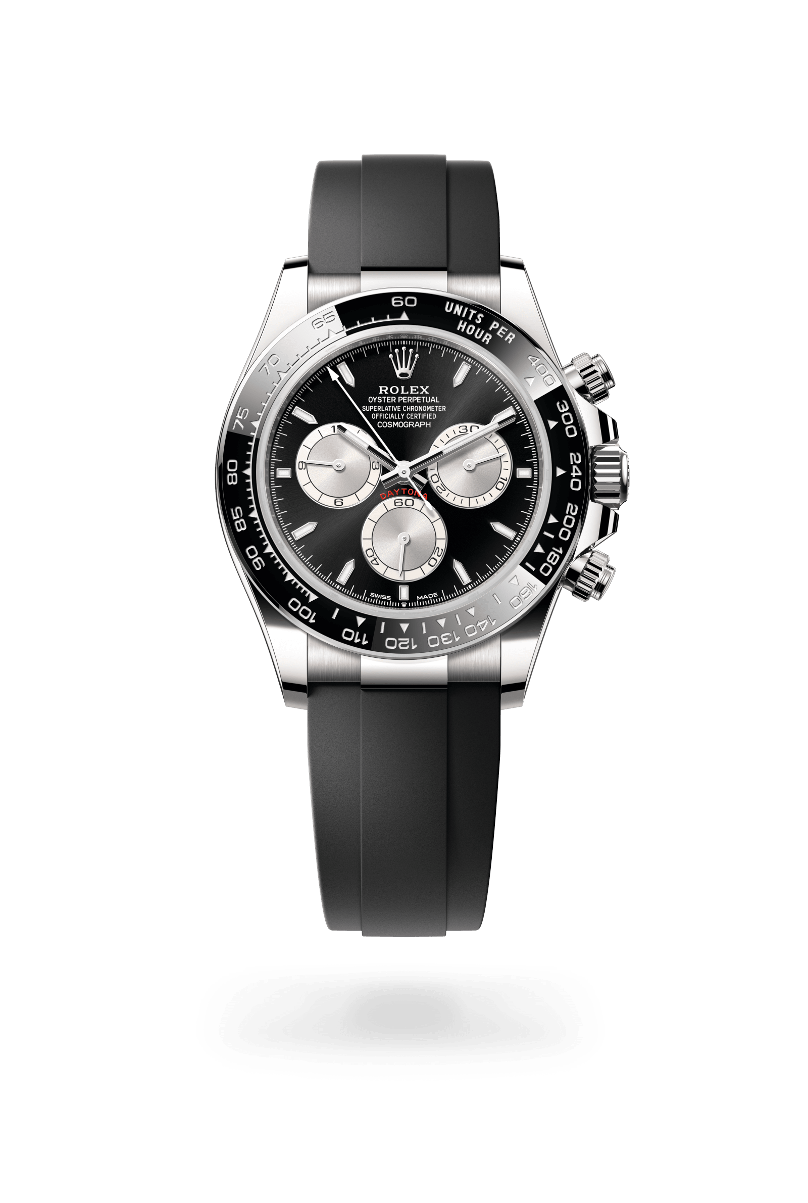 Rolex Cosmograph Daytona Oyster, 40 mm, white gold, 18 kt white gold, Bright black and steel dial 126519LN-0002