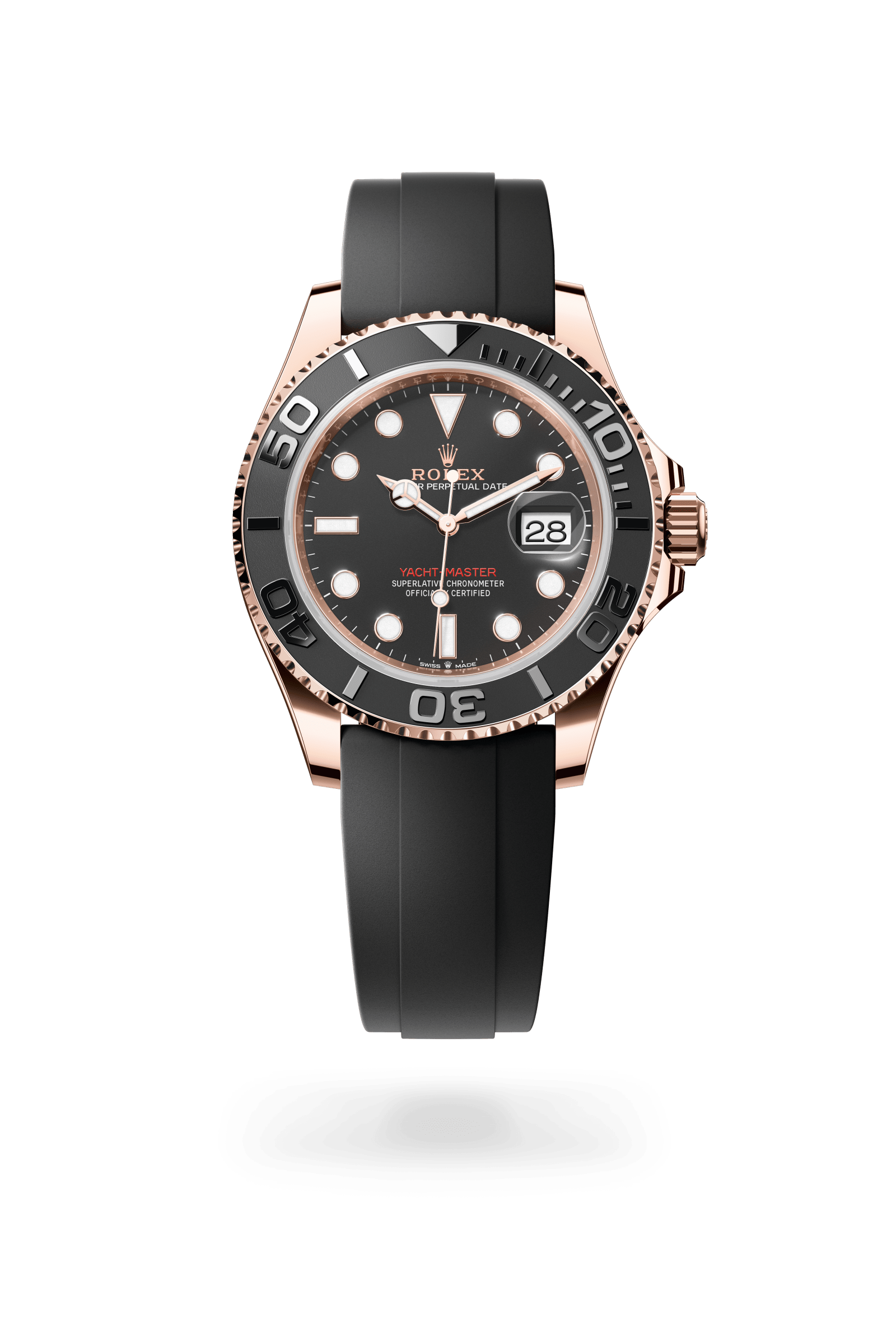 Rolex Oyster Perpetual Yacht-Master 40, 18 kt Everose gold, Intense black dial 126655-0002
