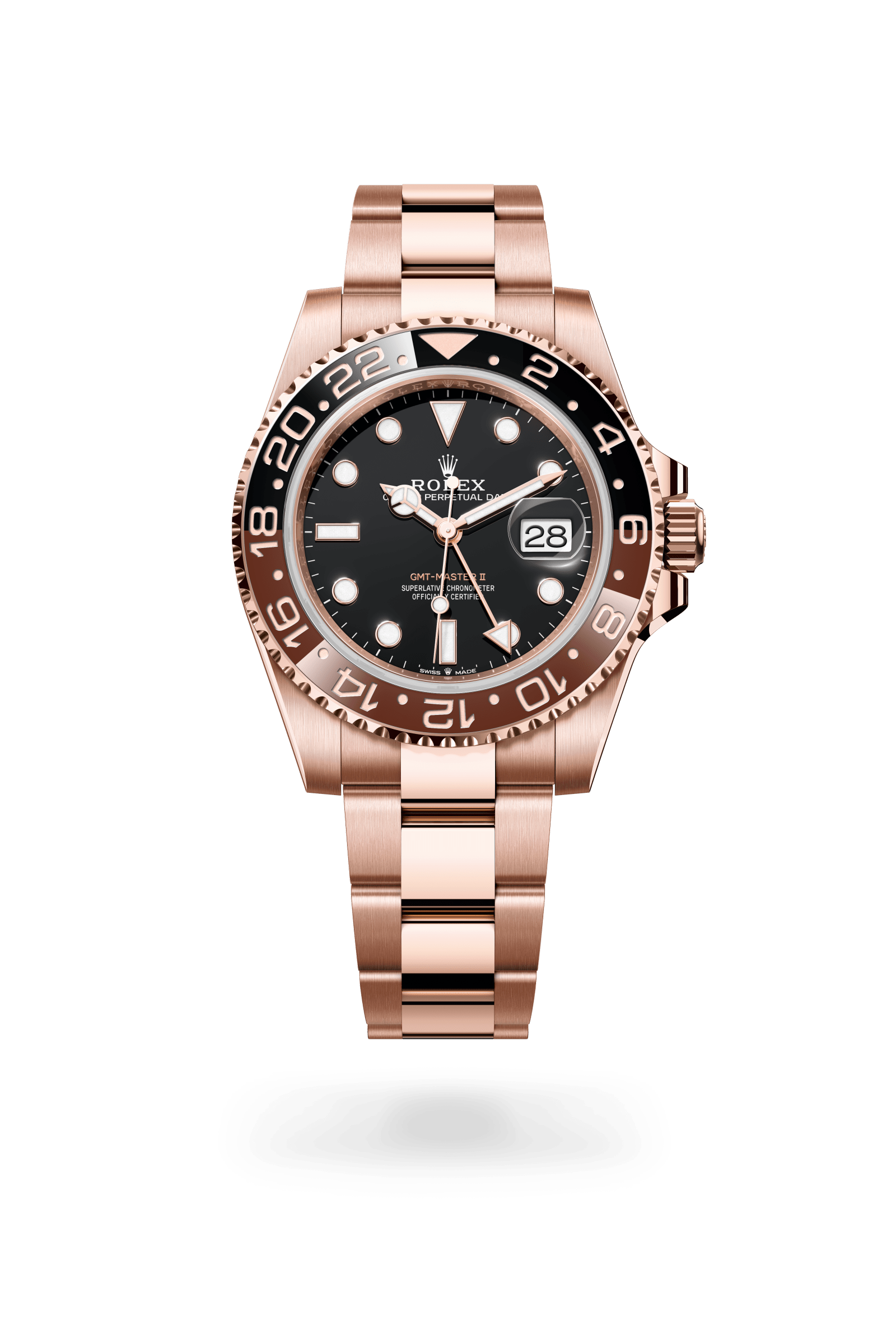 Rolex Oyster Perpetual GMT-Master II, 40 mm, 18 kt Everose gold, 18 kt Everose gold, Black dial 126715CHNR-0001