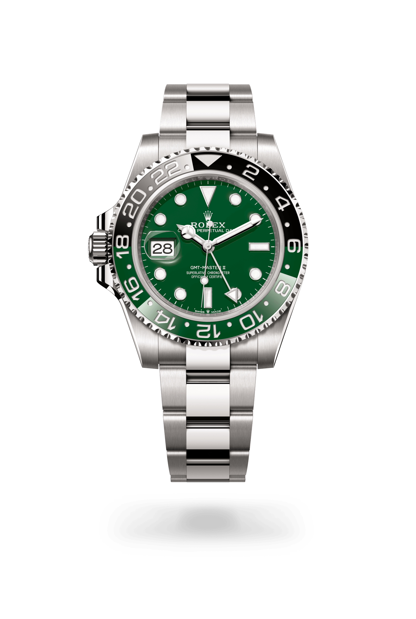 Rolex Oyster Perpetual GMT-Master II, 40 mm, 18 kt white gold, 18 kt white gold, Green ceramic dial 126729VTNR-0001