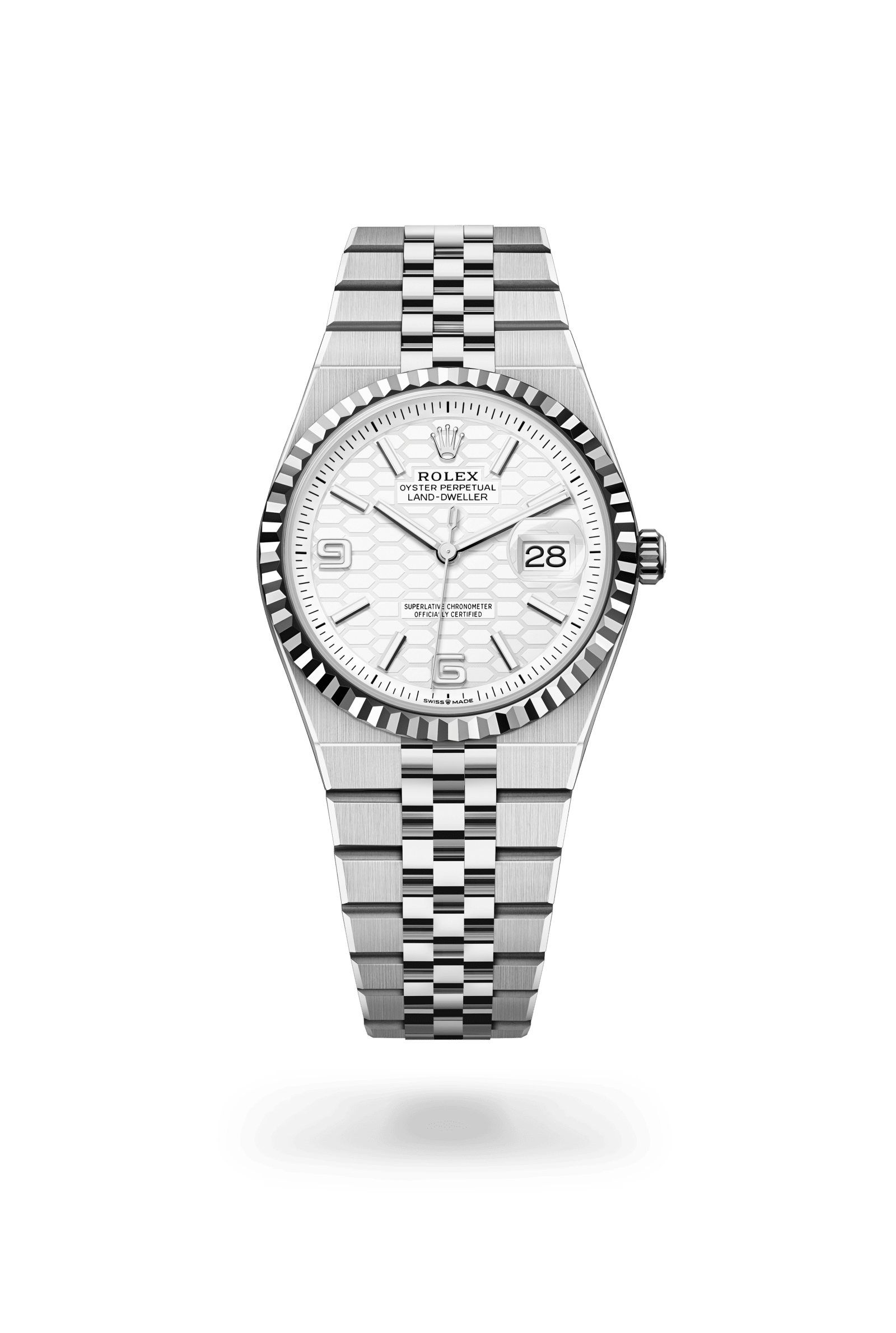 Rolex Land-Dweller 36, White Rolesor, Intense white dial 127234-0001