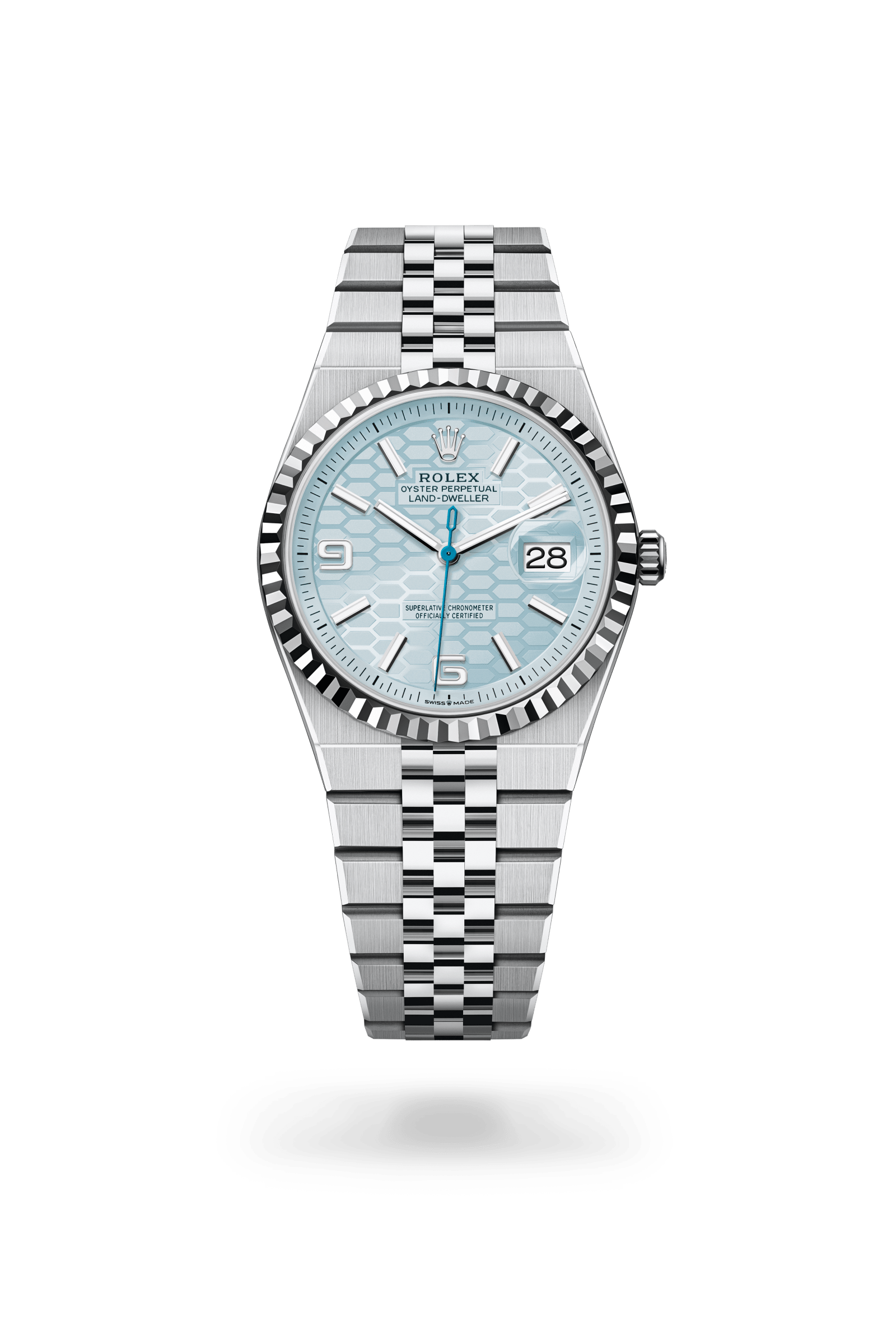 Rolex Land-Dweller 36, Platinum, Ice blue dial 127236-0001