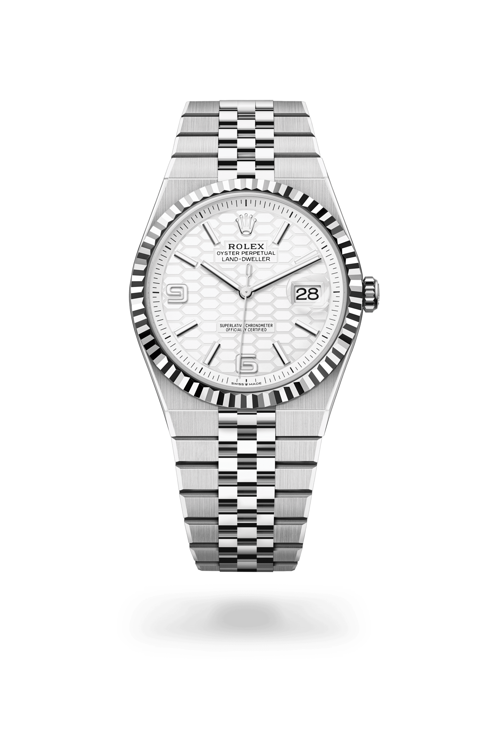 Rolex Land-Dweller 40, White Rolesor, Intense white dial 127334-0001