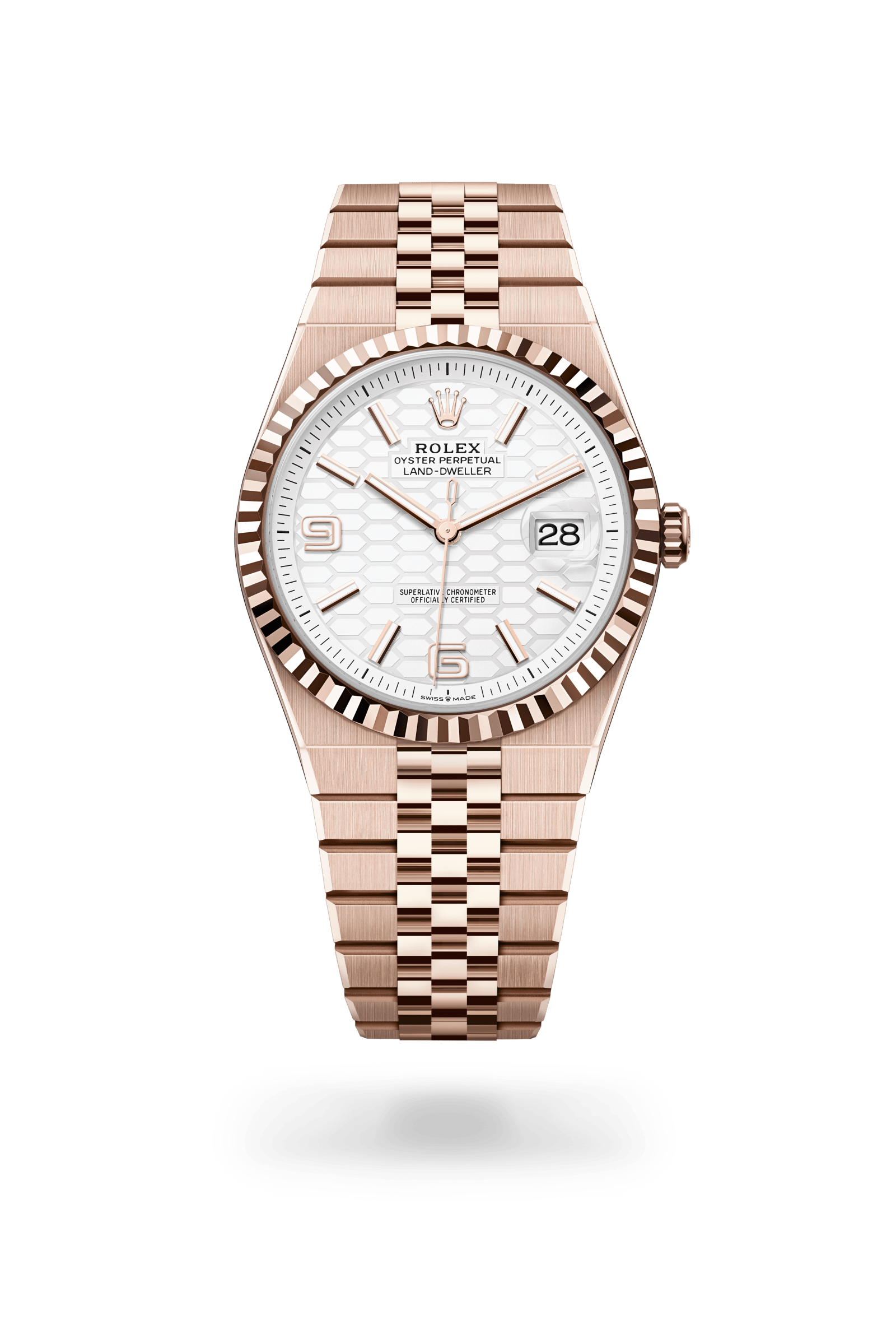 Rolex Land-Dweller 40, 18 kt Everose gold, Intense white dial 127335-0001