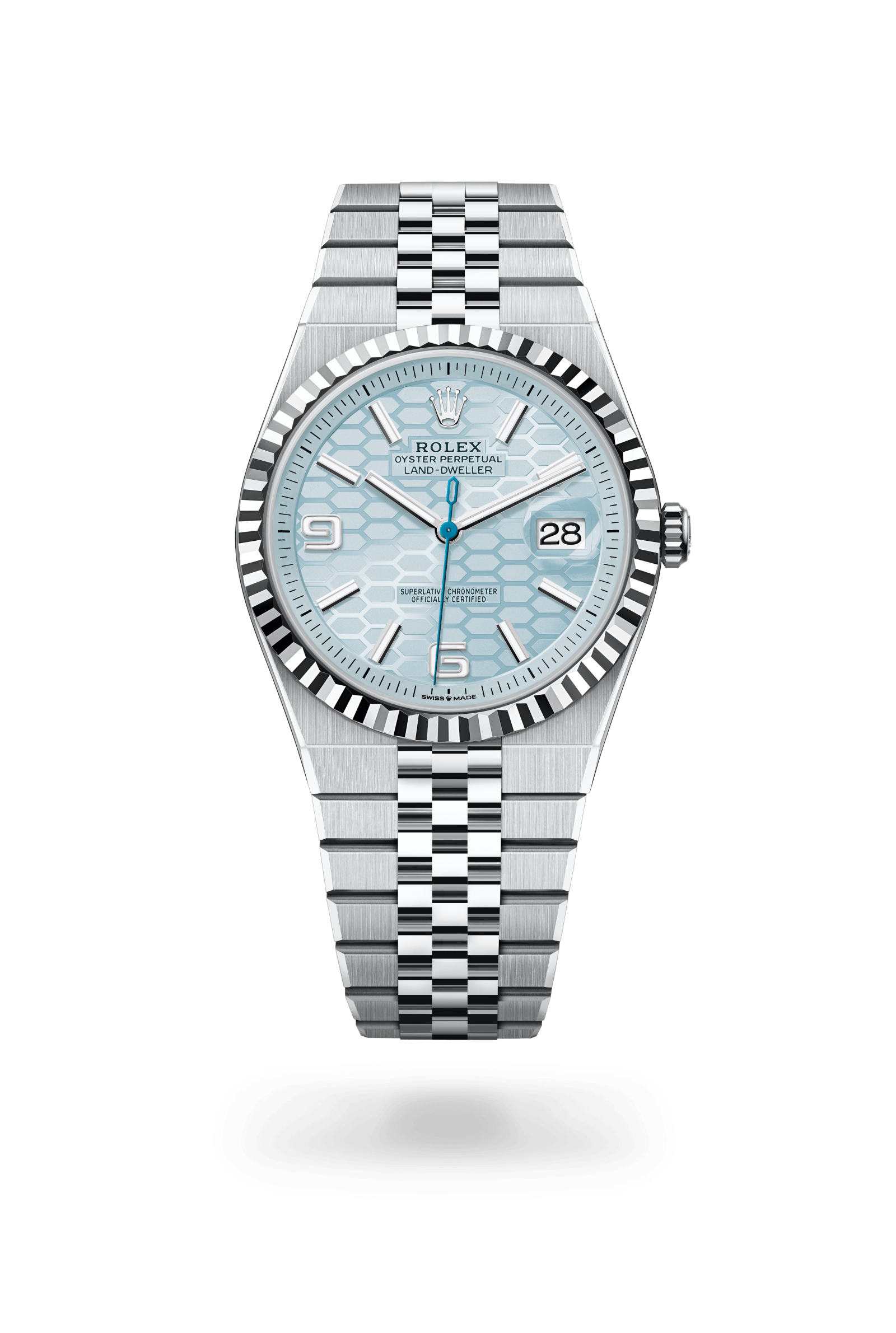 Rolex Land-Dweller 40, Platinum, Ice blue dial 127336-0001