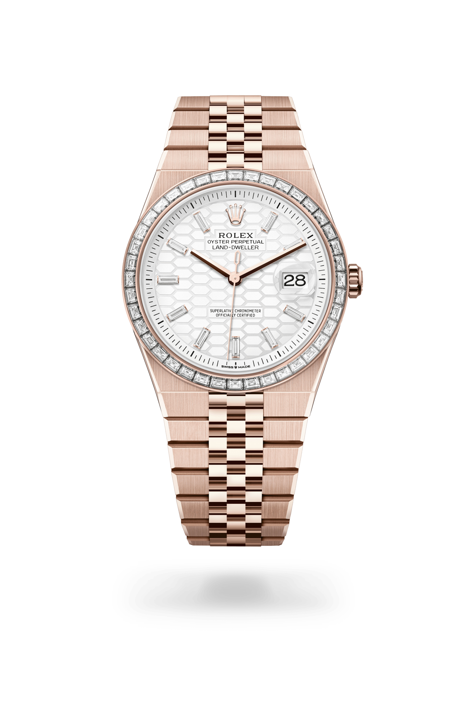 Rolex Land-Dweller 40, 18 kt Everose gold, Intense white dial 127385TBR-0003