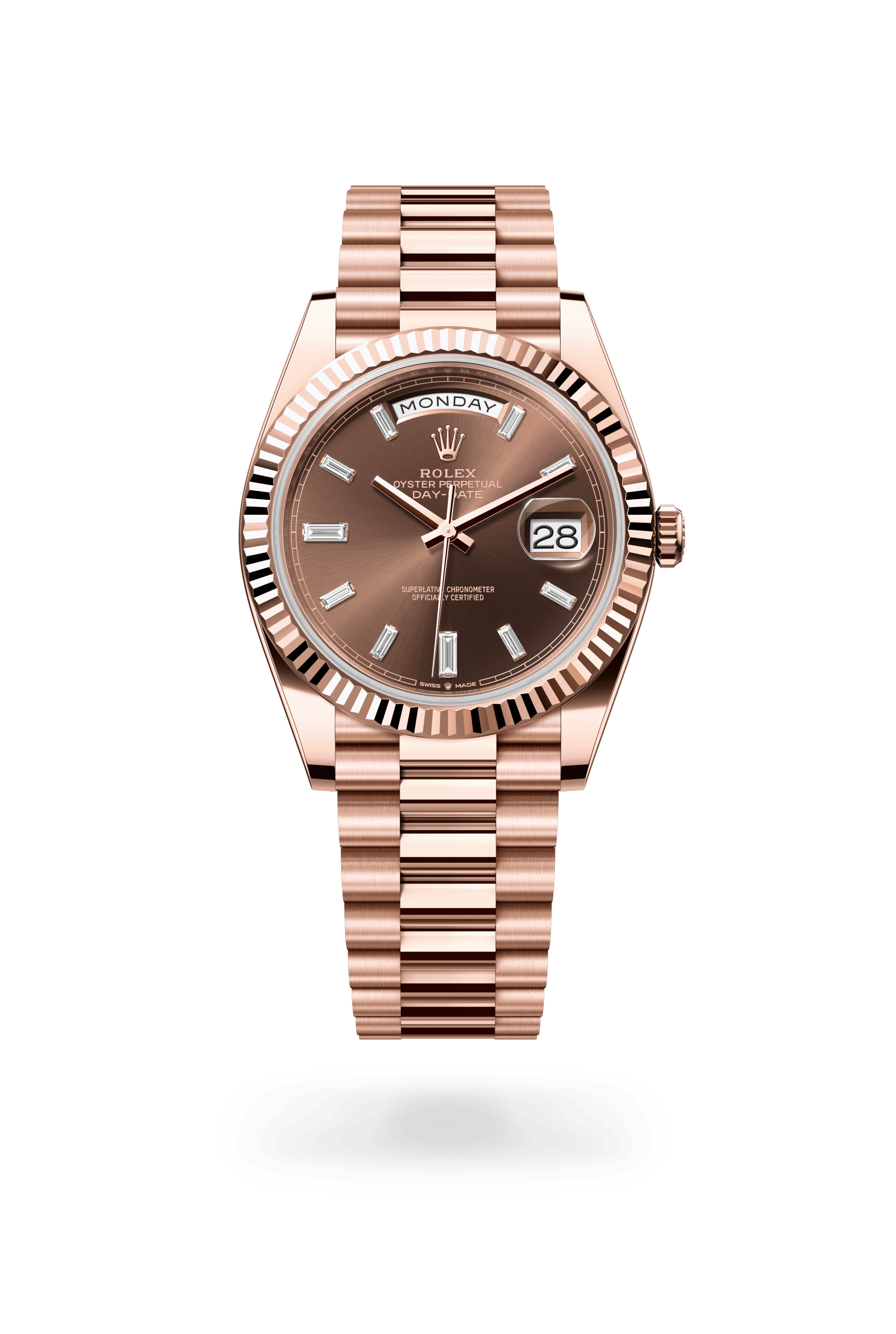 Rolex Oyster Perpetual Day-Date 40, 18 kt Everose gold, Chocolate dial 228235-0003